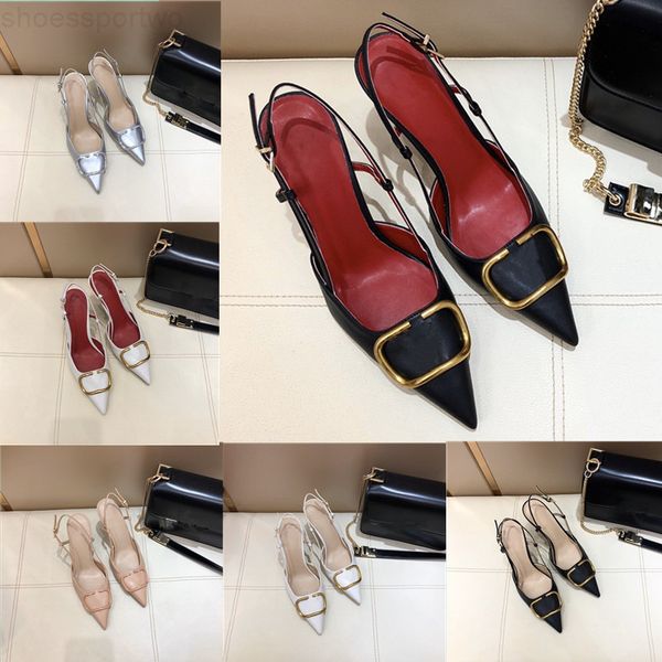 

designer womens rivet sandals high heels slippers dress shoes luxury red black jelly rubber leather women slippers flip flops wedding party