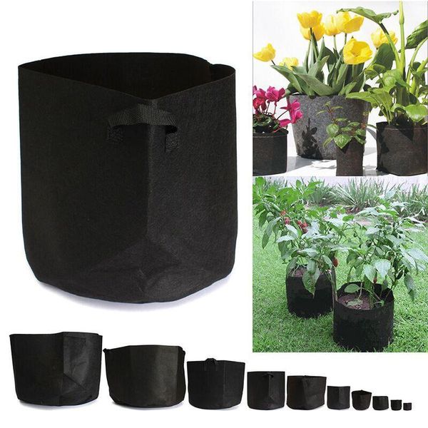 Fioriere Vasi Pz Tessuto non tessuto per alberi Grow Bag Root Container Plant Pouch Mano nera con piantare fiori Cresce piantina Vaso di fioriPlant