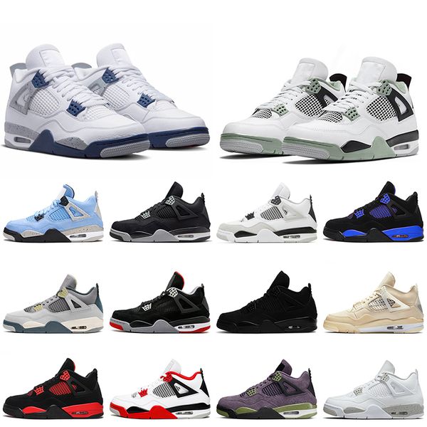 

jumpman 4s midnight navy seafoam 4 basketball shoes canvas black cat university blue red thunder white oreo sail bred craft big size 12 13 s