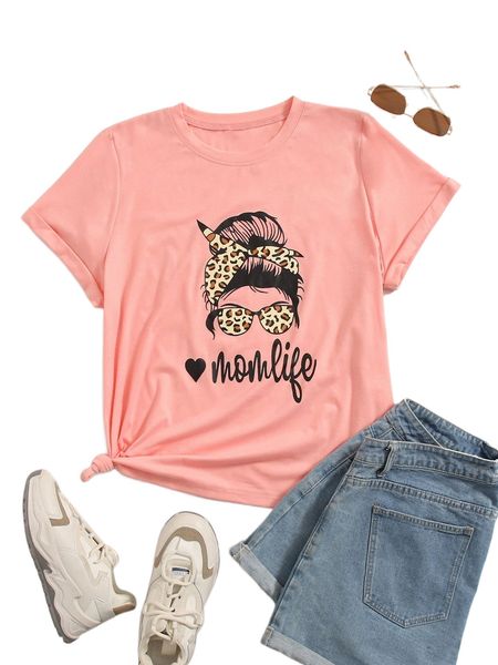 

plus figure & letter graphic tee 39dx#, Black