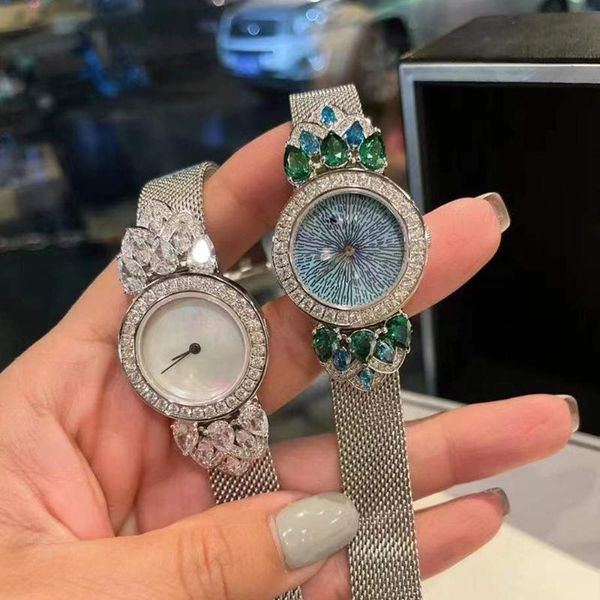 Armbanduhren Mode Fabrikuhr Damen Luxuriös Weiß Blau Grün Markenschmuck Stahlarmband Zarter Verkauf Europa 2022
