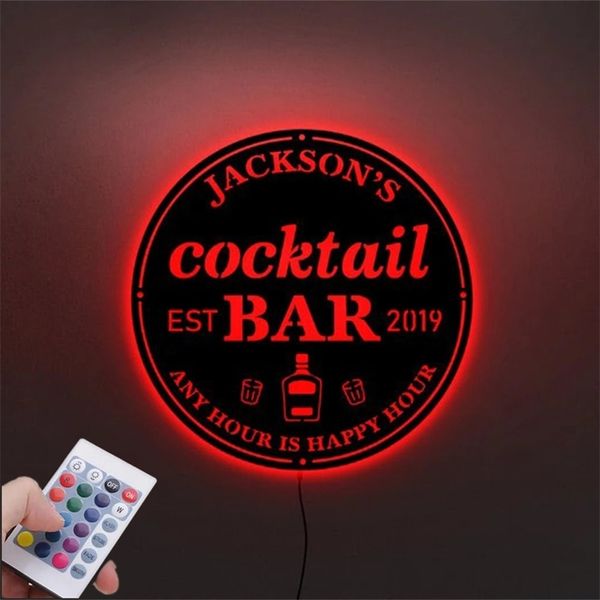 Kişiselleştirilmiş çubuk işaretleri LED ahşap lamba özel neon bar işareti gece ışığı ev çubuğu duvar süslemeleri için uzaktan kumanda 220623