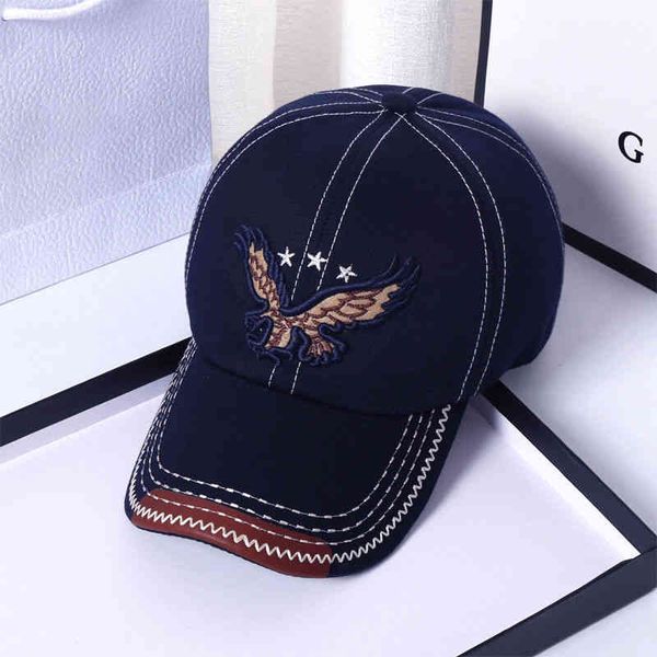 

designer bucket trucker baseball hat man woman versatile boy european american eagle embroidered shading travel couple sun protection cap, Blue;gray