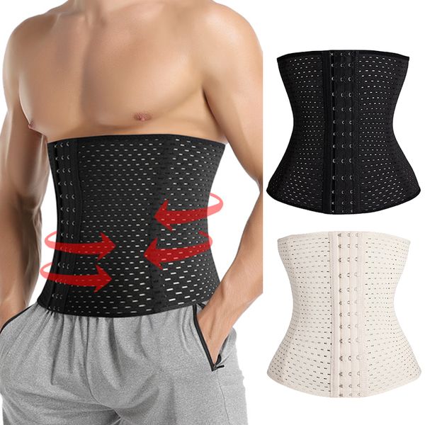 

slimming men body shaper waist trainer trimmer belt abdomen belly shapers tummy control fitness compression shapewear cinchers, Black;brown