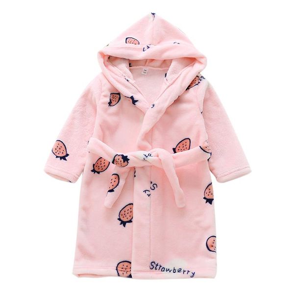 

rompers yourseason baby girls winter flannel pajamas kids boys cartoon warm hooded sleepwear children's loose coral velvet bathrobes, Blue