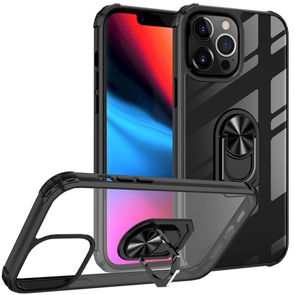 

armor shockproof phone cases for iphone 15 14 13 12 11 pro max xr xs x 6 7 8 clear hybriid acrylic tpu ring holder kickstand magnetic car mo