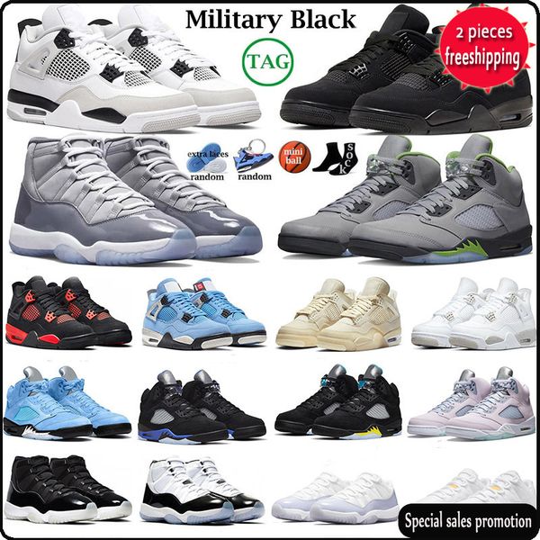 

2022 4s 5s 11s basketball shoes for men women 4 military black cat sail red thunder white oreo 5 unc recer blue 11 cool grey bred concord ch