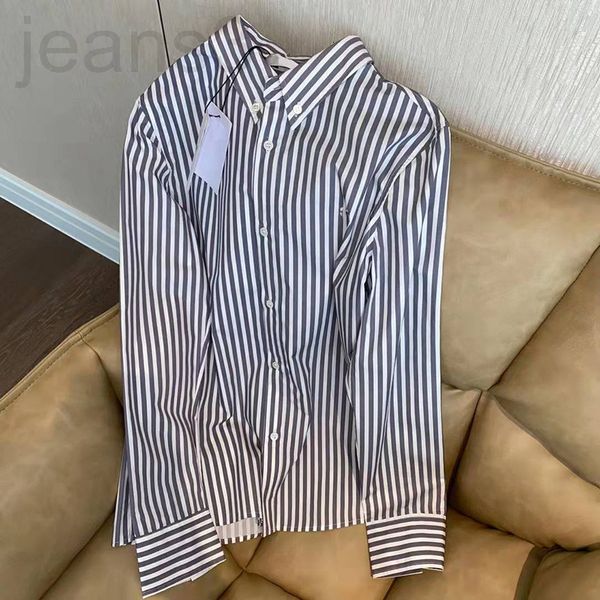 

women's blouses & shirts designer 2022 early spring ce new light mature style os blue and white stripe lapel shirt women's fashion
