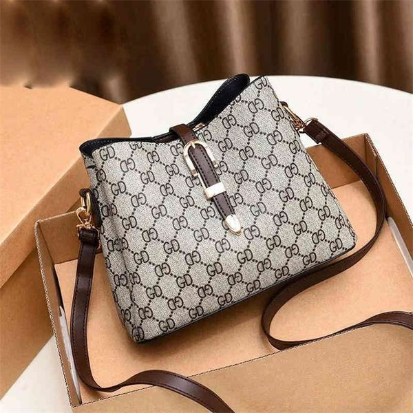 

68% off small bag new fashion foreign style versatile one shoulder women's printed messenger bucket bag