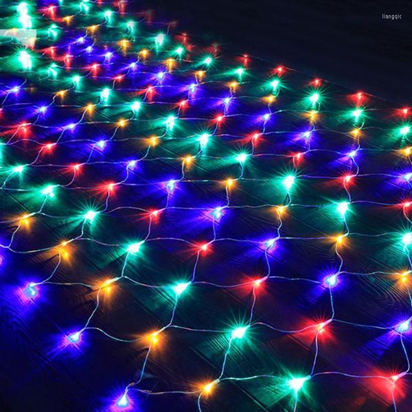 Strings LED Christmas Net Garland String Lights 4.5MX1.5M Fairy Xmas Party Garden Decorazione di nozze Tenda Mesh LightLED