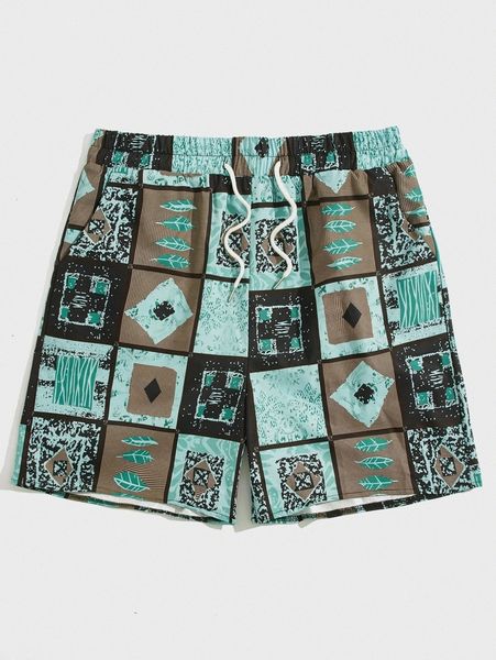

romwe guys patchwork shorts n69u#, White;black