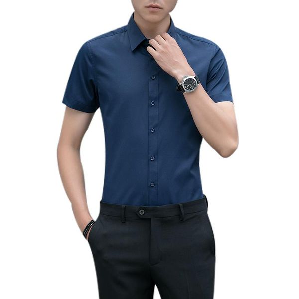 Vestido masculino camisa masculina camisa social de alta qualidade masculino casual slim manga curta manga de roupa coreana Plus tamanho 5xlmen's