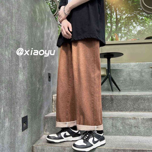 

summer 3 colors oversized jeans men fashion casual wide leg jeans mens streetwear hip hop loose straight denim trousers men t220726, Blue