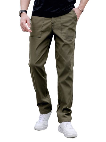 

men slant pocket pants p10g#, Black