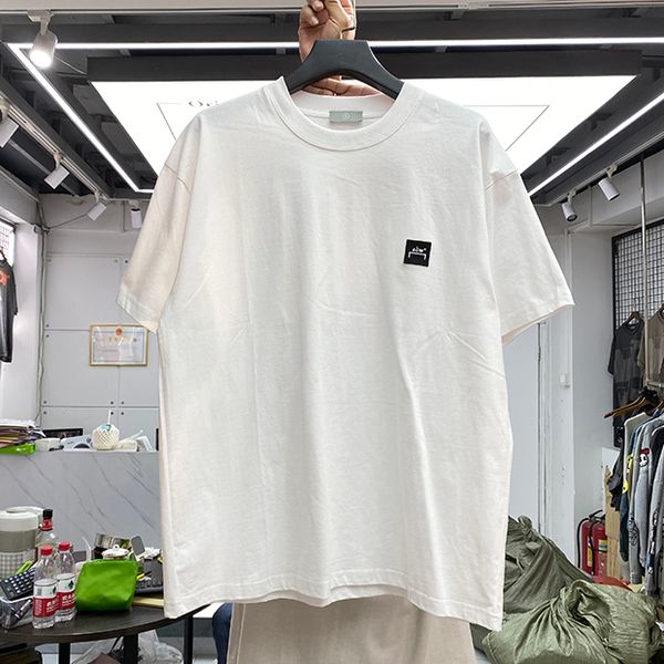 

solid t shirt tee letter badge men women 1 short sleeve t-shirt, White;black