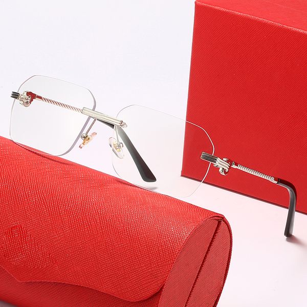 Cadres de lunettes de soleil femme cartr classiques Lunettes de myopie sans monture cadre lentille de thé dégradé nuances de thé profondes essentielles affaires loisirs prescription clair hommes lunettes