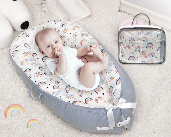 

portable crib foldable newborn bionic bed pure cotton