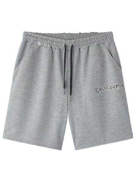 

men letter graphic drawstring waist shorts w4wg#, White;black