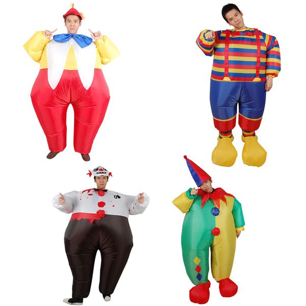 Costume da bambola mascotte Costume da clown gonfiabile Costumi di Halloween per feste Regalo di Natale Costume gonfiabile per adulti Costumi da clown a strisce Birthda