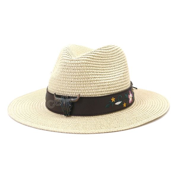 

summer straw hats for women outdoor sun protection beach hats panama cap gorras para mujer, Blue;gray