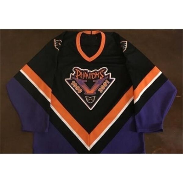 CeCustomize Rare Uf tage 2001 Lehigh Valley Philadelphia Phantoms Hockey Jersey Ricamo o personalizzato qualsiasi nome o numero retrò Jersey