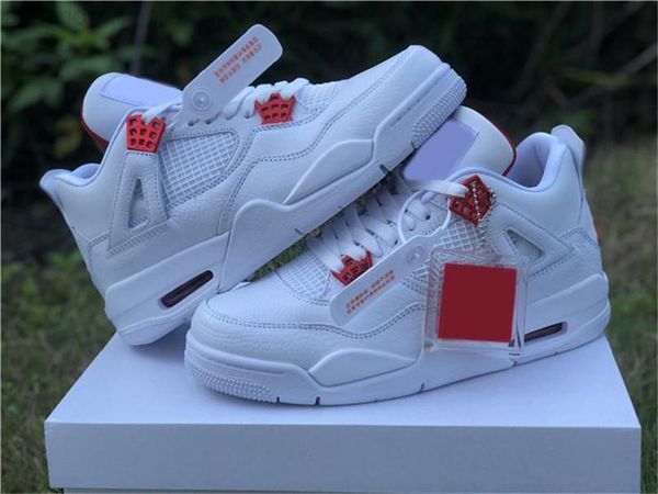 

wholesale 2022 air authentic 4 basketball shoes red purple orange green metallic silver white ct8527-112 mens sports sneakers with box
