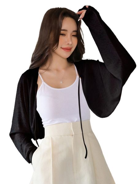 

dazy knot front raglan sleeve without cami g37x#, White