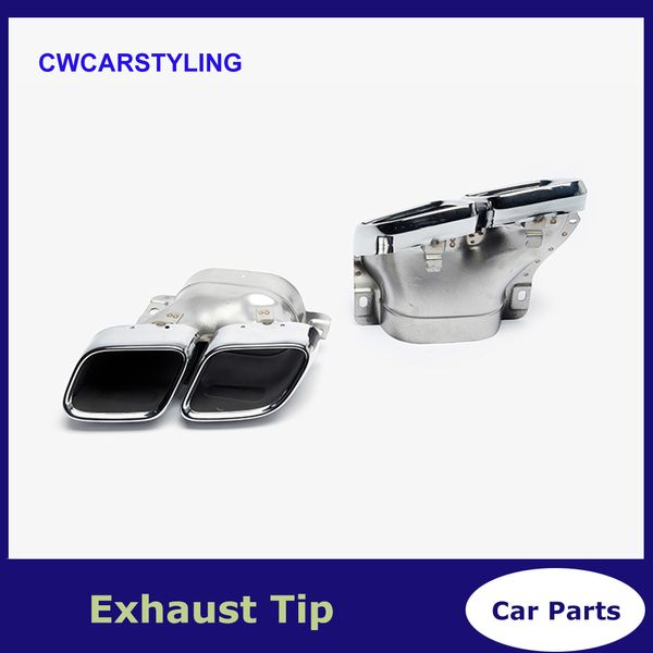 

1 pair quad exhaust muffler tip fit for mercedes-amg c63/s w205 s205 c205 a205 facelift