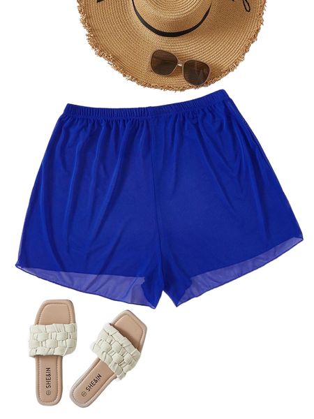 

plus plain cover up shorts d4pb#, Black