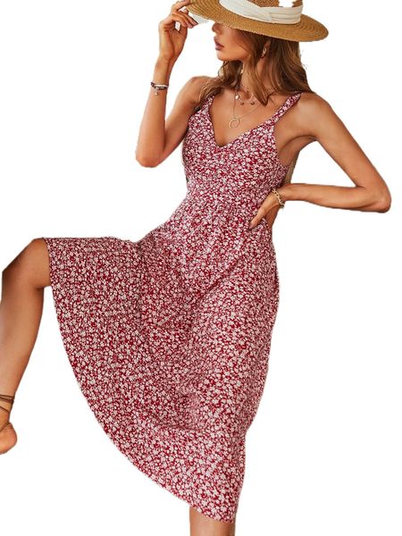 

ditsy floral tie back cut out dress w5n7#, Black;gray