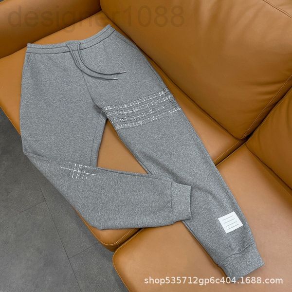 

men's pants designer [correct version]tb spring new versatile embroidered pants loose and good-looking fashionable simple for men women, Black