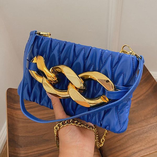 

evening bags jin mantang thick chain green tote armpit bag 2022 winter soft pu leather women's designer handbag shoulder