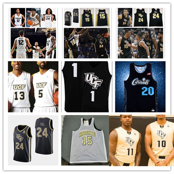 

ncaa custom ucf knights stitched college basketball jersey 15 aubrey dawkins 24 tacko fall jerseys 21 c. j. walker 4 jamille reynolds 11 tye, Black