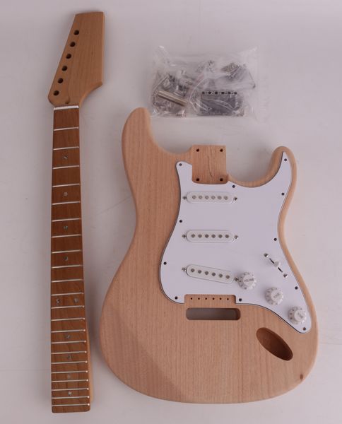 

diy unfinished st guitar kits with roasted maple neck