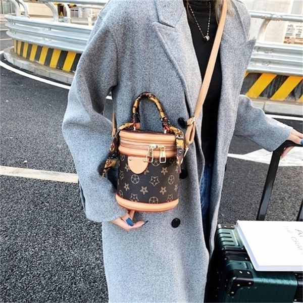

design luxury fashion bags quality bucket spring old flower portable cylinder broadband single messenger