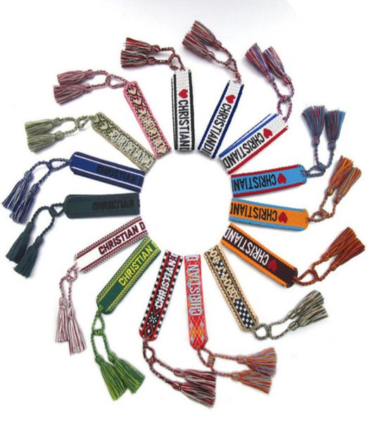 

brand adjustable designers bracelet luxury woven friendship bangle for women men vintage braided bangles embroidery tassel bracelets jewelry, Golden;silver