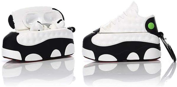 

airpods pro silicone case 3d cartoon funny cute cover compatible for apple airpods pro [sneakers shoe series] (black white)