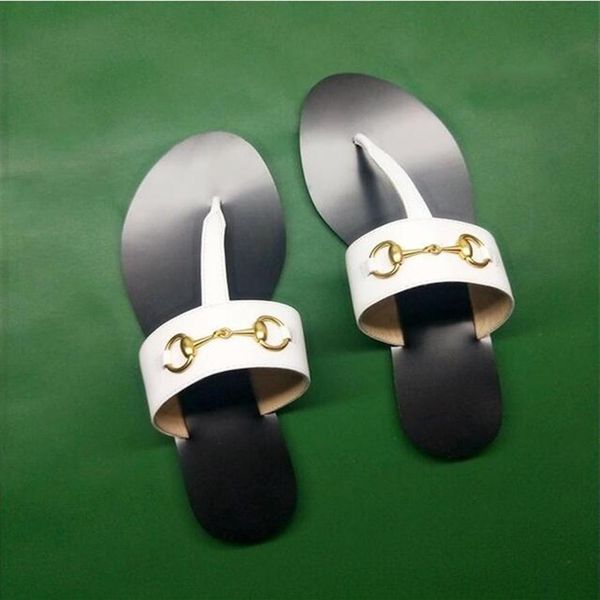 

24 color women mens slides flip flops leather women sandal with double metal black white brown slippers summer beach sandals 237s