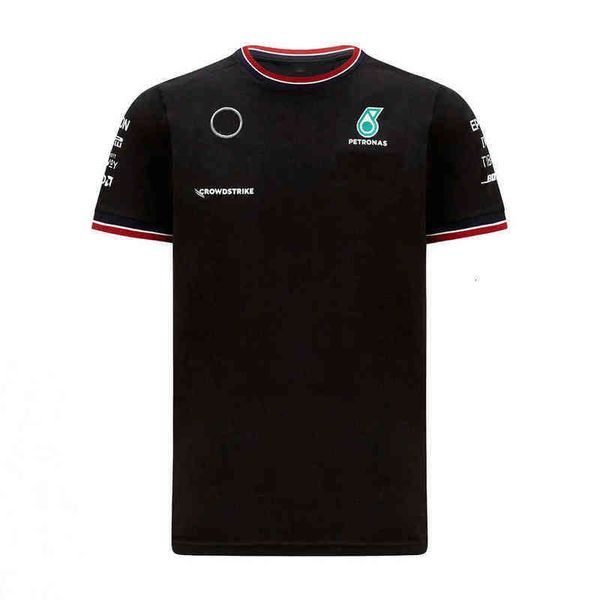 

summer selling short-sleeved f1 formula 1 mercedes-benz amg team work clothes fans classic men's and women's same style, White;black
