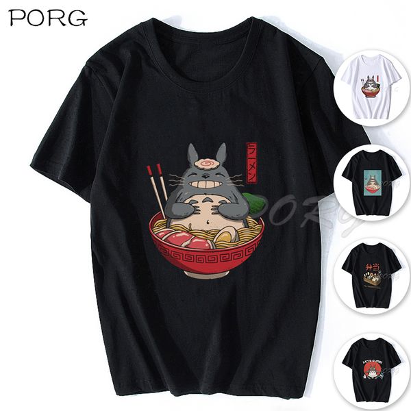 Komşunun Ramen Totoro Kawaii Japon Gömlek Erkek Anime Ruhu Uzak T Shirt Erkekler/Kadın Karikatür Yaz T-Shirt Dro 220505