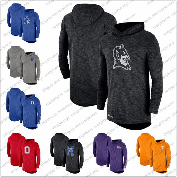 

men's ncaa duke blue devils 2019 sideline long sleeve hooded performance royal black gray size s-3xl268v, Blue;black