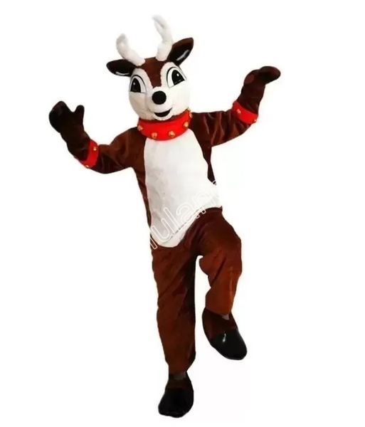 Costume del personaggio della mascotte dei cervi di Halloween Costume dei cartoni animati Animale di peluche Personaggio a tema anime Formato adulto Natale Carnevale Festival Vestito operato