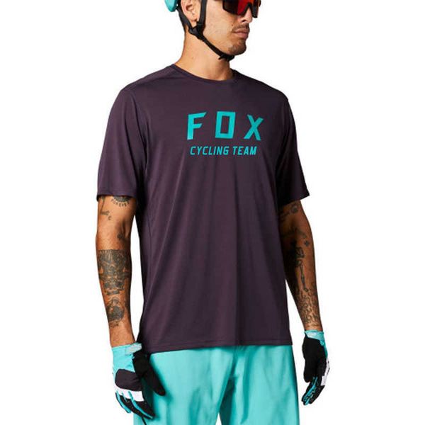 

maillot vtt homme tim bersepeda rubah lengan pendek jersey menurun pro pakaian sepeda gunung kaus enduro lintas negara, White