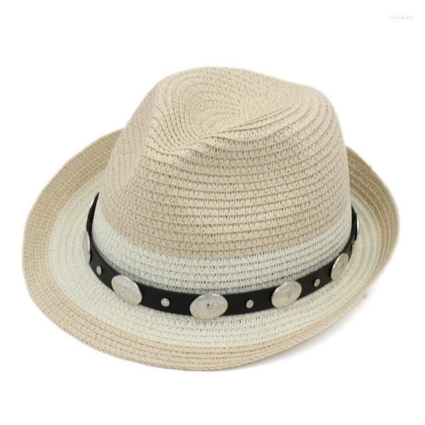 Mistdawn Summer Beach Outdoor Sunhat Unisex Upturn Roll-Up Brim Fedora Пластинка соломенная шляпа джазовая шляпа джазовая шляпа с пряжкой для ремня широкие шляпы Oliv2