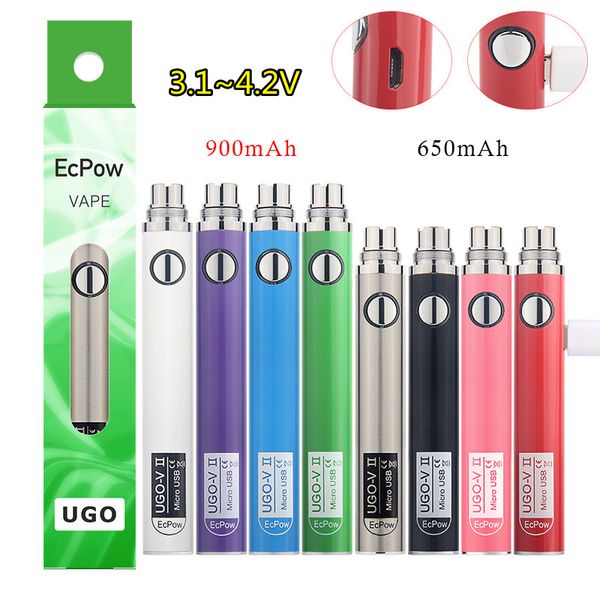 510 İplik Kiti Vape Kalem UGO-V2 Pil Buharlaştırıcı Kalemler 650/900mAH ECIG Piller Kartuş Vapes için USB Şarj Cihazı ile Gelin