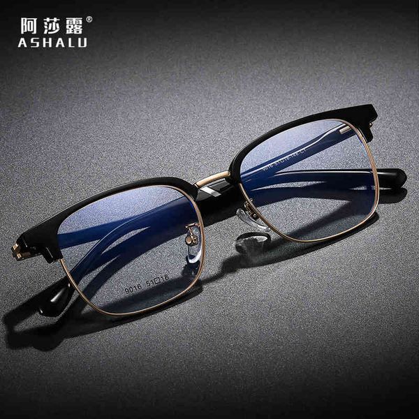 

sunglasses asalu metal eyebrow frame plastic steel mirror leg flat can be equipped with spectacle for men 7tqy, White;black