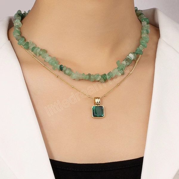 

multi-layer clavicle chain women's pendants necklaces simple temperament double layered necklace for women, Silver