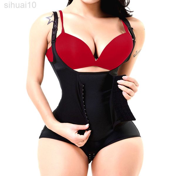 

full body shapers butt lifer fat compression slimming waist trainer latex bodysuits sheath tummy trimmer corset shapewear l220802, Black;white