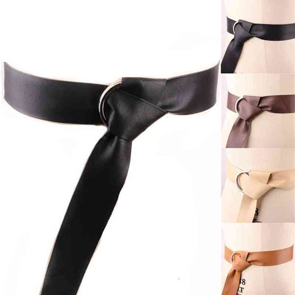 

belts korean style temperament knitting double ring knot women's belt decorative coat waist seal 2a, Black;brown