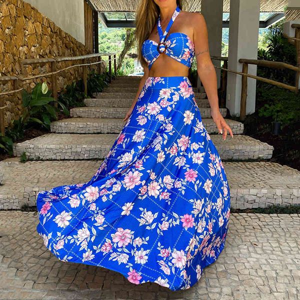 

casual dresses evening dress 2022 suspender long host evening performance blue digital print puffy skirt summer n86a, Black;gray